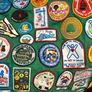 Vintage jacket with Girl Scout patches